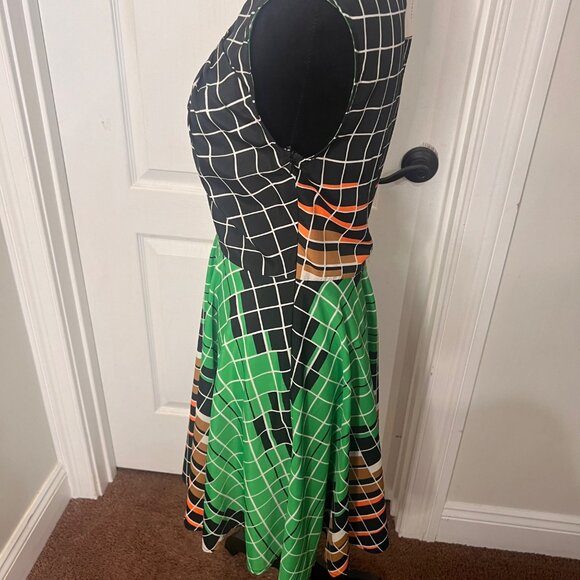 Anthropologie Eva Franco Grid Print Multi-colored Dress Size‎ Large NWT - Picture 14 of 15